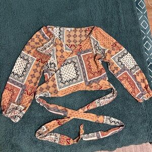 Fashion Nova Multicolor Patchwork Blouse